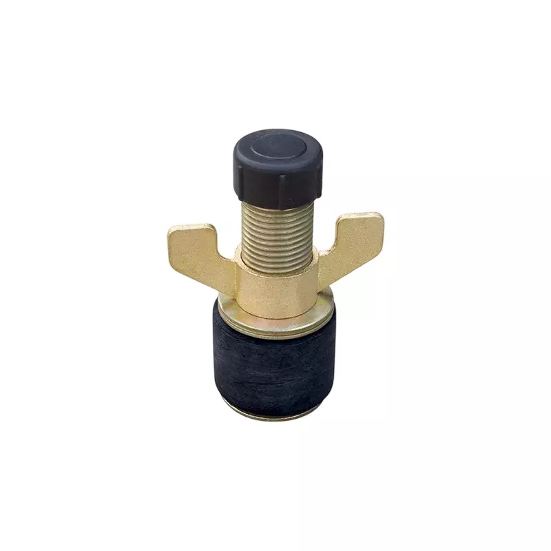EMAC Drainage Test Plug Black & Golden Rubber & Brass 2 Inch (5.08 cm) Size for Pipe Leak Testing