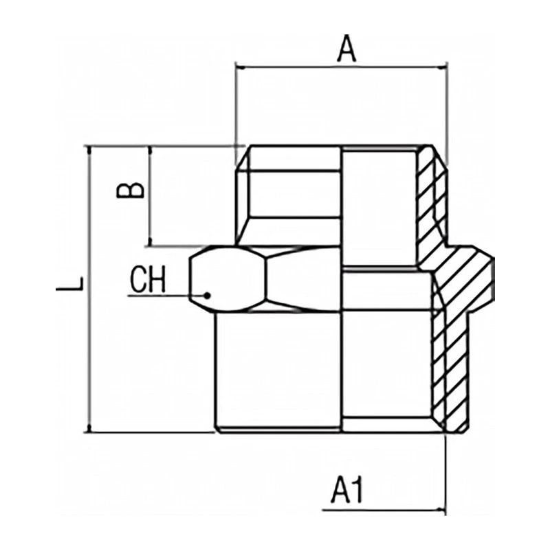 RS PRO Brass Pipe Fitting Straight Reducer 3/8 inch Male x Female Model No 1761002