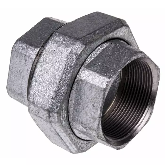 Georg Seat Union Fischer Galvanised malleable Iron Fitting Taper Female BSPP 2in to 2in, 770340209
