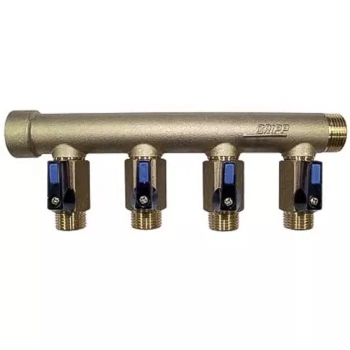 WATTS Brass Pipe Fitting Straight CompressionManifold Male 3/4in to Male 1/2in, 3637