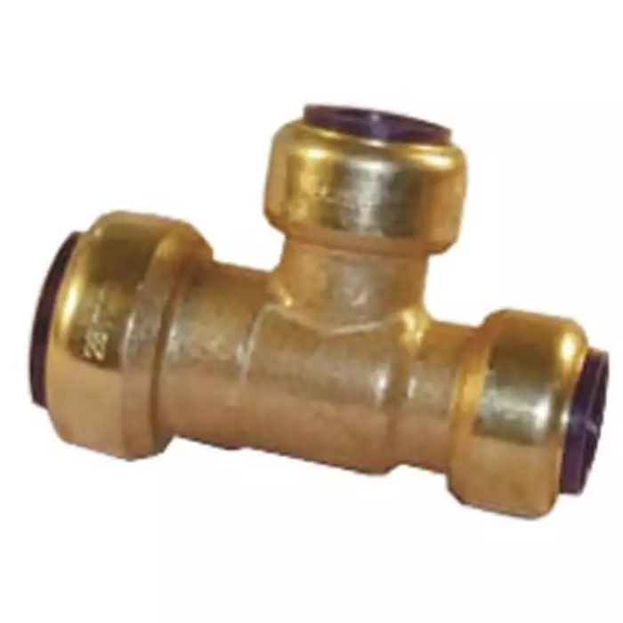Pegler Yorkshire Brass Pipe Fitting Push Fit One End Branch Reducer Tee Female to Female 22x15 mm, 65820