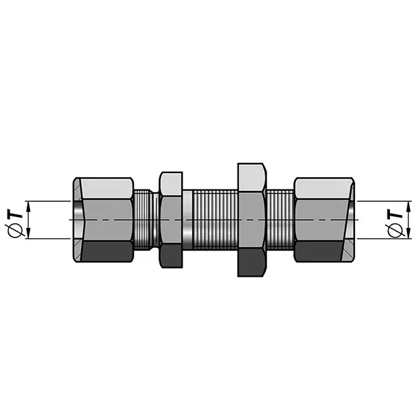 Chiffon Bulkhead Coupling Carbon Steel 38 mm (1.50 inch), CI/001/CS/368