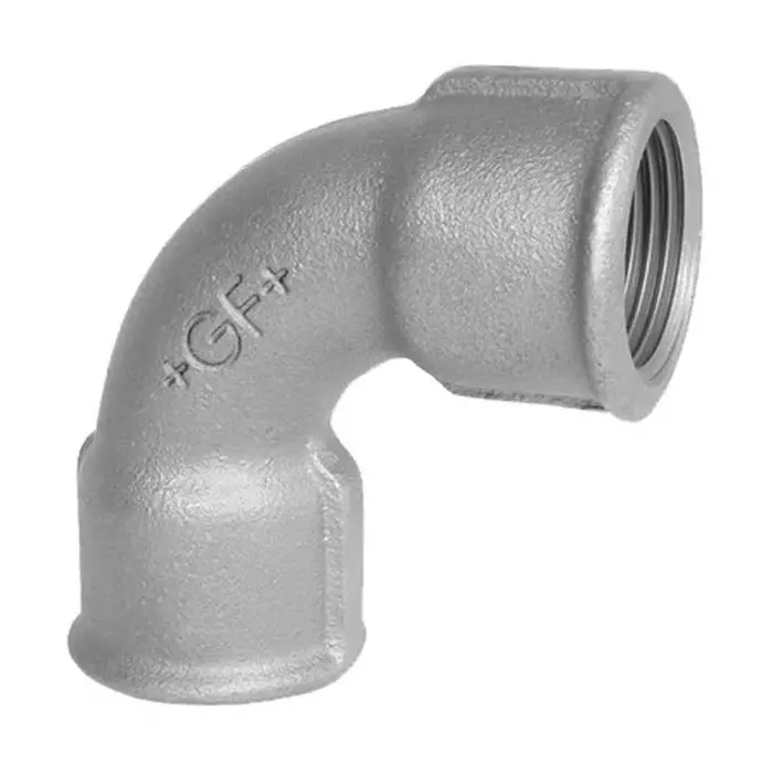 Georg Shrt Elbow Fischer Galvanised malleable Iron Fitting 90° Short Female BSPP 1-1/2in to 1-1/2in, 770012208 (Pack of 2)