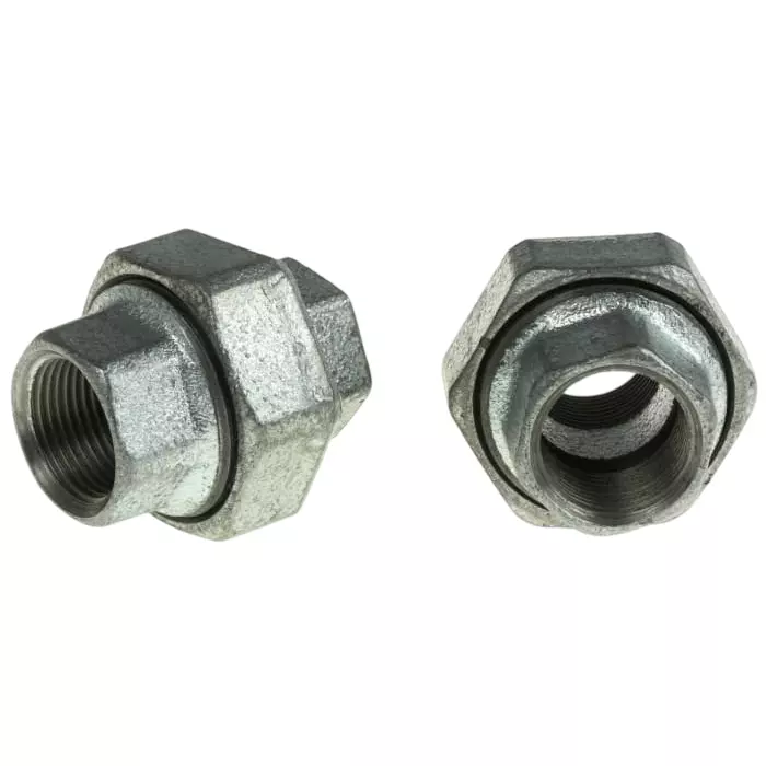 Georg Seat Union Fischer Galvanised malleable Iron Fitting Taper Female BSPP 3/4in to 3/4in, 770340205 (Pack of 2)