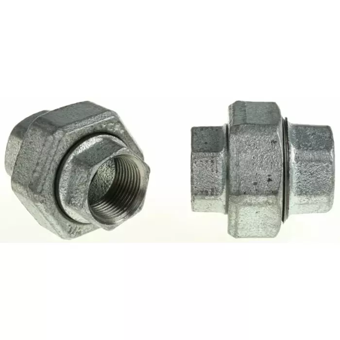 Georg Seat Union Fischer Galvanised malleable Iron Fitting Taper Female BSPP 3/4in to 3/4in, 770340205 (Pack of 2)
