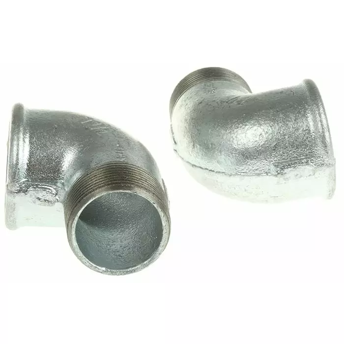 Georg Elbow Fischer Galvanised malleable Iron Fitting 90° male BSP 1-1/2in to Female 1-1/2in, FIGURE092_770092208 (Pack of 2)