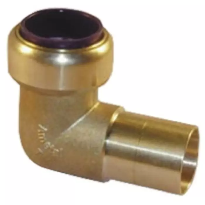 Pegler Yorkshire Brass Pipe Fitting 90° Push Fit Street Elbow Female to Male 15 mm, 65496 (Pack of 2)