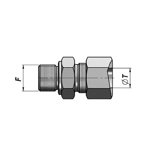 Chiffon Stud Coupling Carbon Steel 1 BSPx0.87 inch, CI/001/CS/221