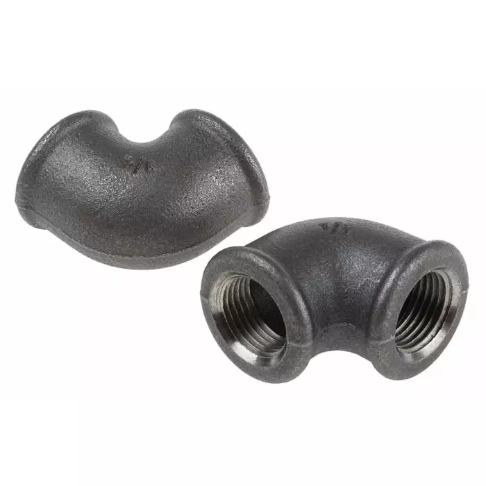 Georg Elbow Fischer Black malleable Iron Fitting 90° Female BSPP 1/2in to 1/2in, 770090104 (Pack of 10)