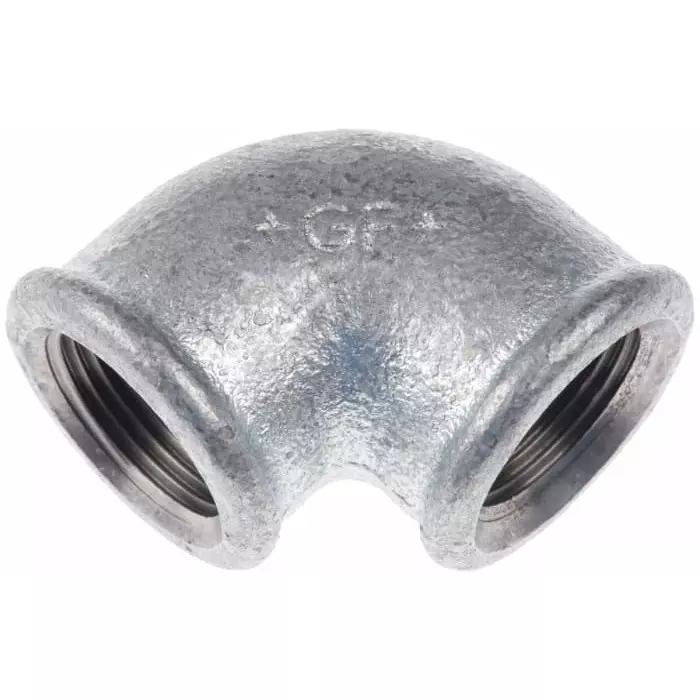 Georg Elbow Fischer Galvanised malleable Iron Fitting 90° Female BSPP 3/4in to 3/4in, 770090205 (Pack of 5)