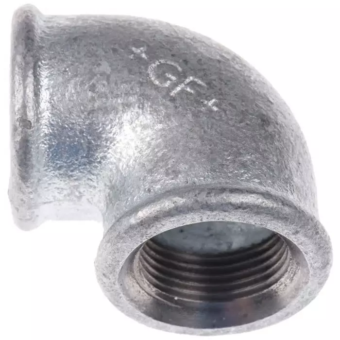 Georg Elbow Fischer Galvanised malleable Iron Fitting 90° Female BSPP 3/4in to 3/4in, 770090205 (Pack of 5)