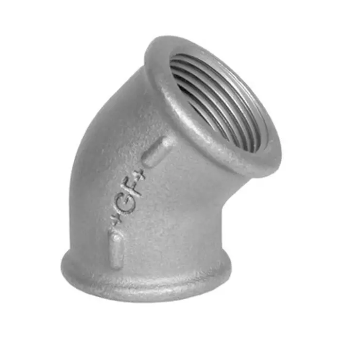 Georg Elbow Fischer Black Oxide malleable Iron Fitting 45° Female BSPP 1/2in to 1/2in, 770120104 (Pack of 5)
