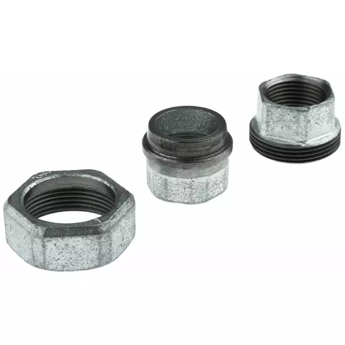 Georg Seat Union Fischer Black Oxide malleable Iron Fitting Taper Female BSPP 1/2in to 1/2in, 770340104 (Pack of 2)