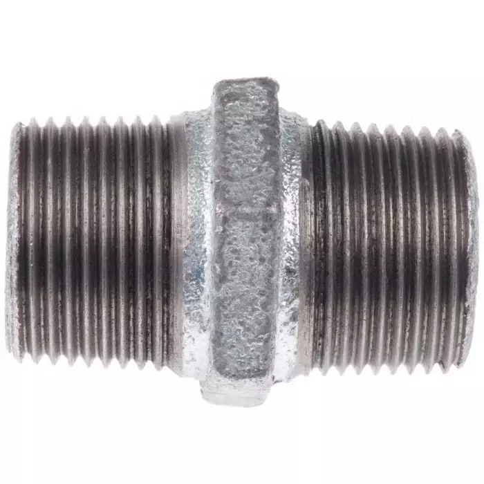 Georg Hexagon Nipple Fischer Galvanised malleable Iron Fitting male BSPT 3/4in to 3/4in, 770280205 (Pack of 10)