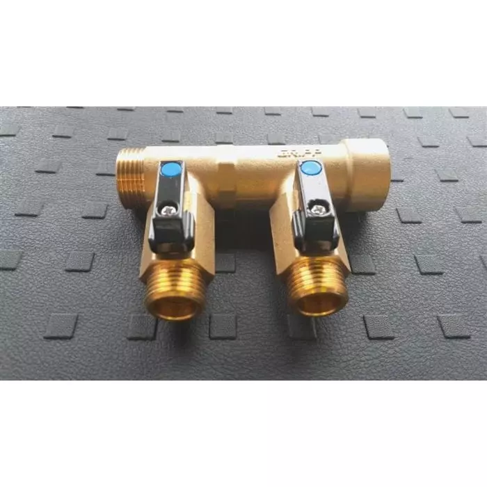 WATTS Brass Pipe Fitting Straight CompressionManifold Male 3/4in to Male 1/2in, 3633