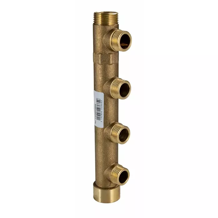 WATTS Brass Pipe Fitting Straight CompressionManifold Male 3/4in to Male 1/2in, 3684