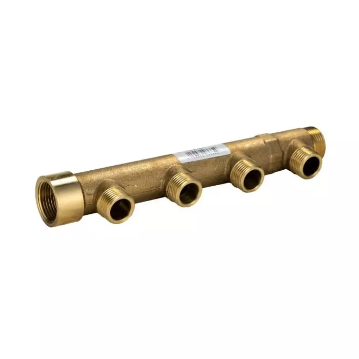 WATTS Brass Pipe Fitting Straight CompressionManifold Male 3/4in to Male 1/2in, 3684
