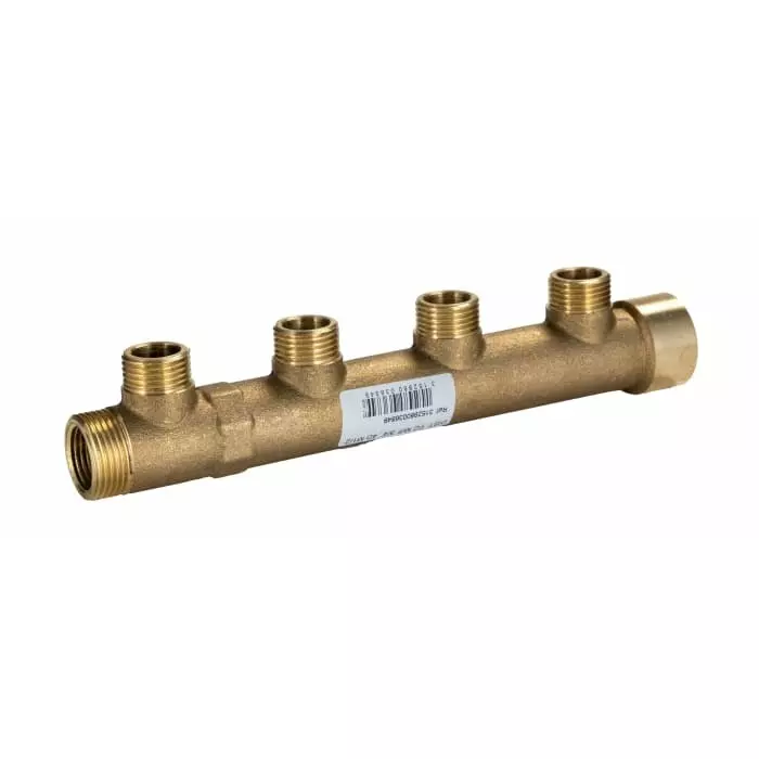 WATTS Brass Pipe Fitting Straight CompressionManifold Male 3/4in to Male 1/2in, 3684