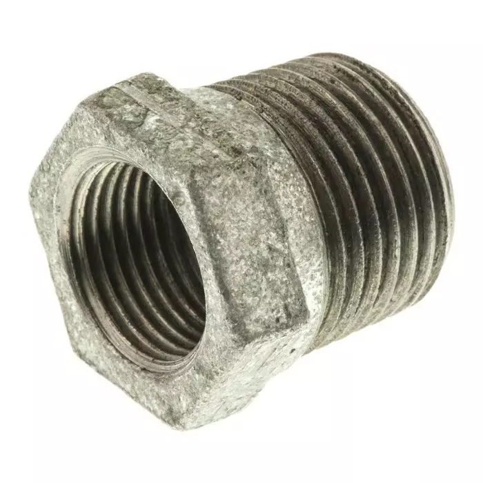 Georg Reducer Bush Fischer Galvanised malleable Iron Fitting Straight male BSPT 1/2in to Female BSPP 3/8in, 770241220 (Pack of 5)