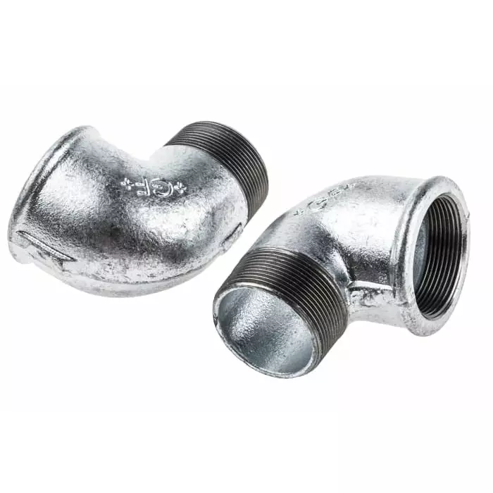 Georg Elbow Fischer Galvanised malleable Iron Fitting 90° male BSP 2in to Female 2in, FIGURE092 (Pack of 2)