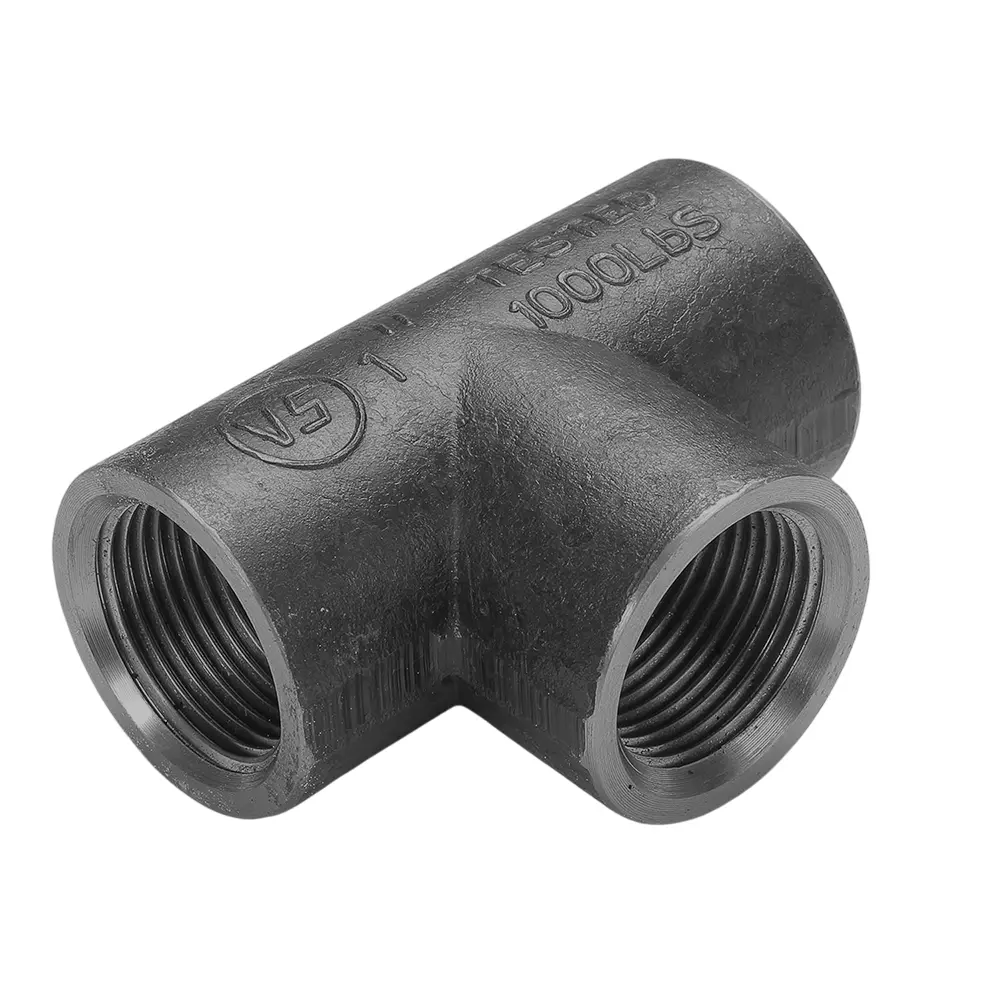 VS Steel TEE Forged 1000 LBS Black Size 1/8 - 3 inch