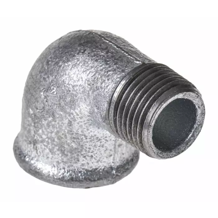 Georg Elbow Fischer Galvanised malleable Iron Fitting 90° male BSPT 1/2in to Female BSPP 1/2in, 770092204 (Pack of 10)