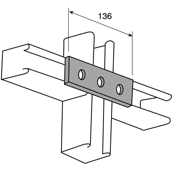 Unistrut Stainless Steel Rectangular Bracket 3 Hole 14.3 mm Holes 120x40 mm, P 1066 SS (Pack of 5)
