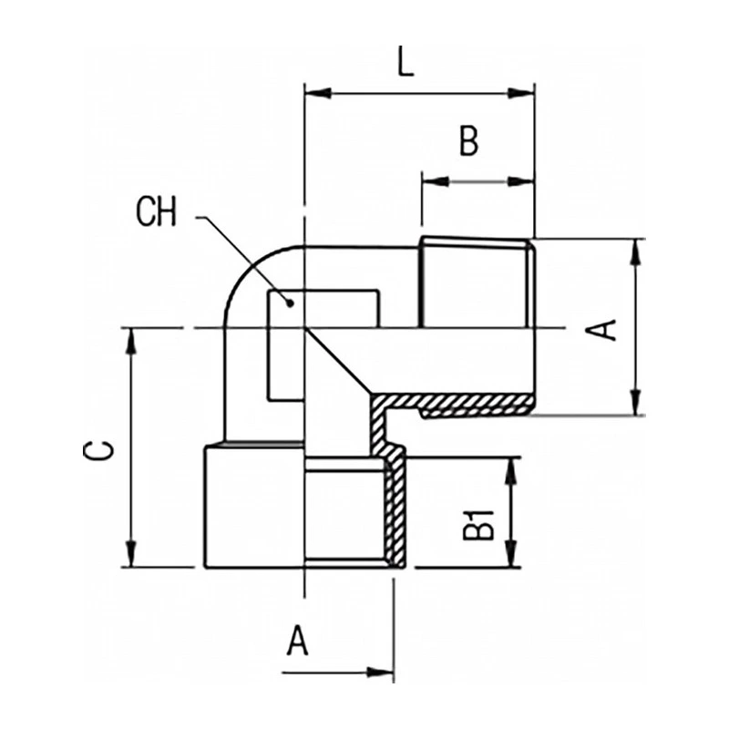 RS PRO L Shape Fitting for Pipe Connectivity Model No 1761088