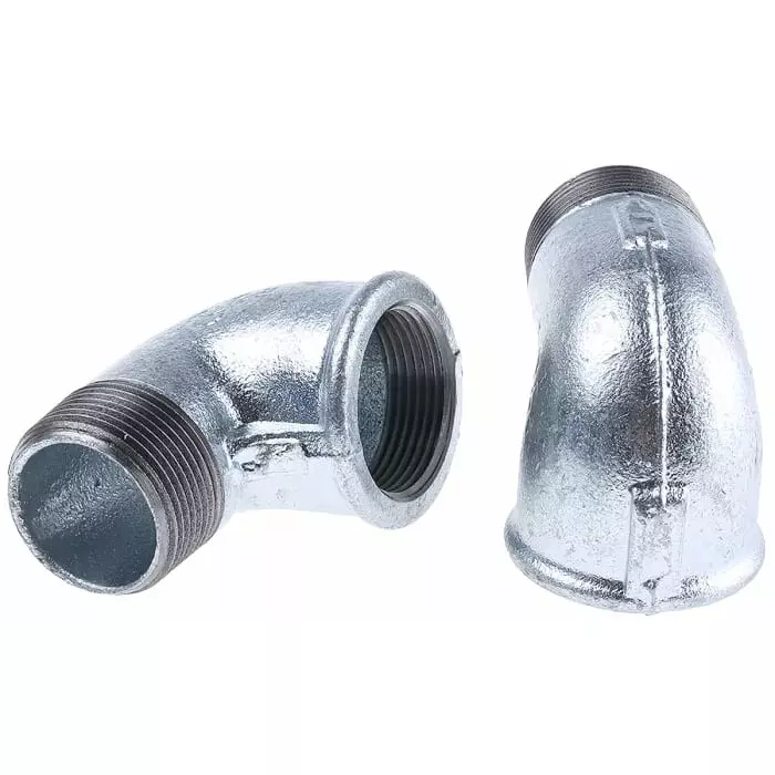 Georg Elbow Fischer Galvanised malleable Iron Fitting 90° male BSP 1-1/4in to Female 1-1/4in, 770092207 (Pack of 2)