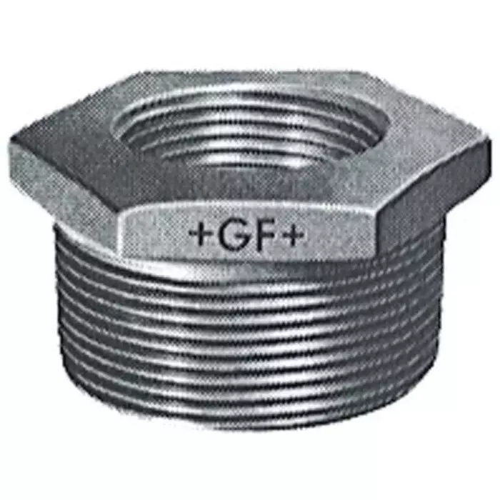 Georg Reducer Bush Fischer Galvanised malleable Iron Fitting Straight male BSPT 1-1/2in to Female BSPP 1/2in, 770241233 (Pack of 5)