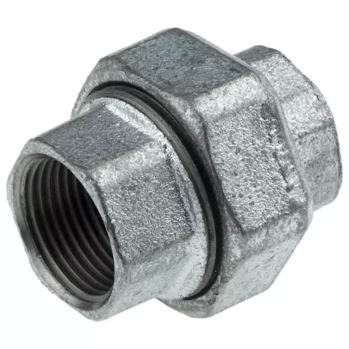 Georg Seat Union Fischer Galvanised malleable Iron Fitting Taper Female BSPP 1/4in to 1/4in, 770340202 (Pack of 2)
