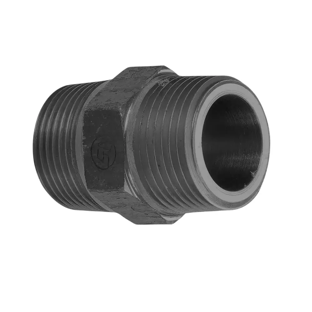 VS Steel Hex Nipple Black 100 mm (4 inch)