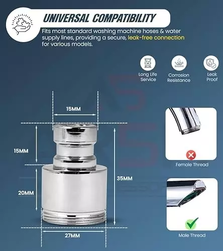 ar5h-24x1-male-washing-connector-wall-mount-brass-with-chrome-finish-silver-pack-of-2-pcs