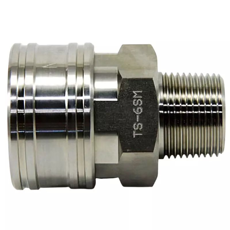 MonotaRO Valveless Socket Coupler for Medium Pressure, Stainless Steel (for Female Thread Mounting) 4.5 Mpa, TS-6SM-SUS