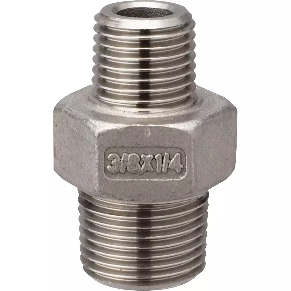 MonotaRO Reducing Hexagon Nipple Threaded Fitting Stainless Steel, 3/8x1/4
