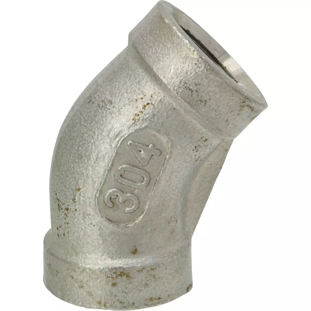 MonotaRO Screwed 45° Elbow Made of Stainless Steel 8 Nominal Diameter (A), 19564458