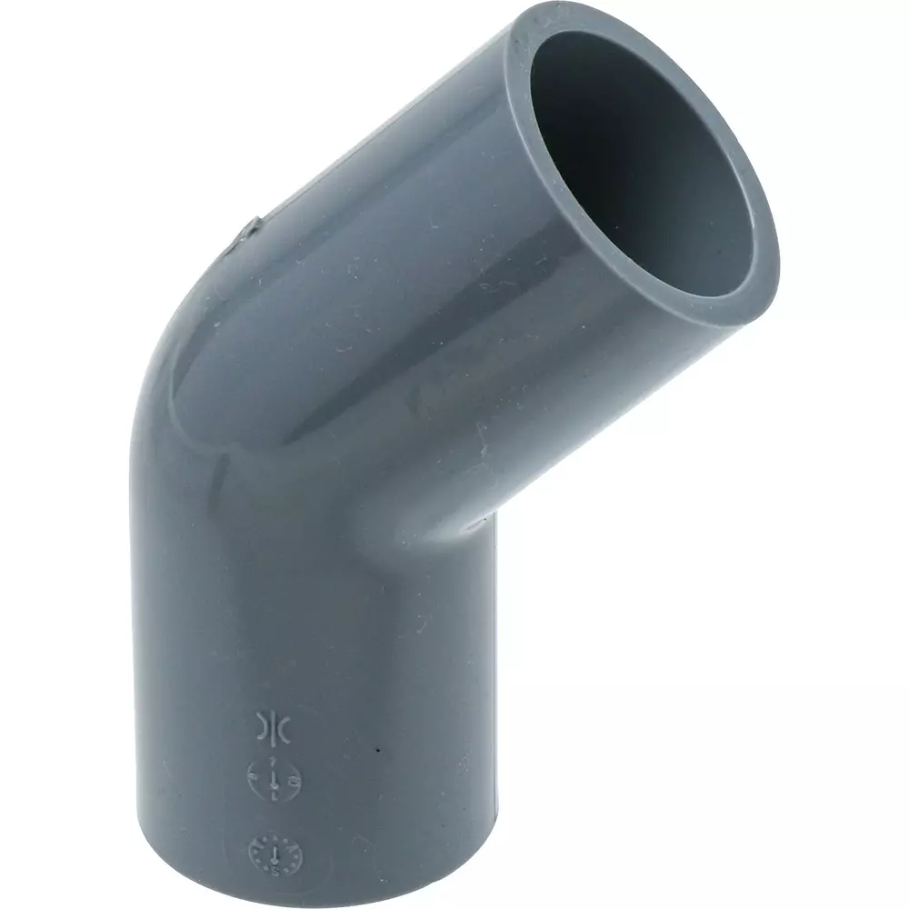 MonotaRO Ts45° Elbow Rigid polyvinyl chloride 25 mm Nominal Diameter, 39535826