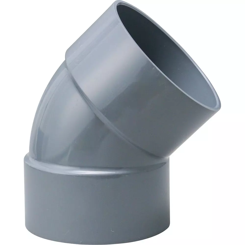 MonotaRO Elbow VU45 ° Rigid Polyvinyl Chloride Elbow 150 mm Inner Diameter, 41965745