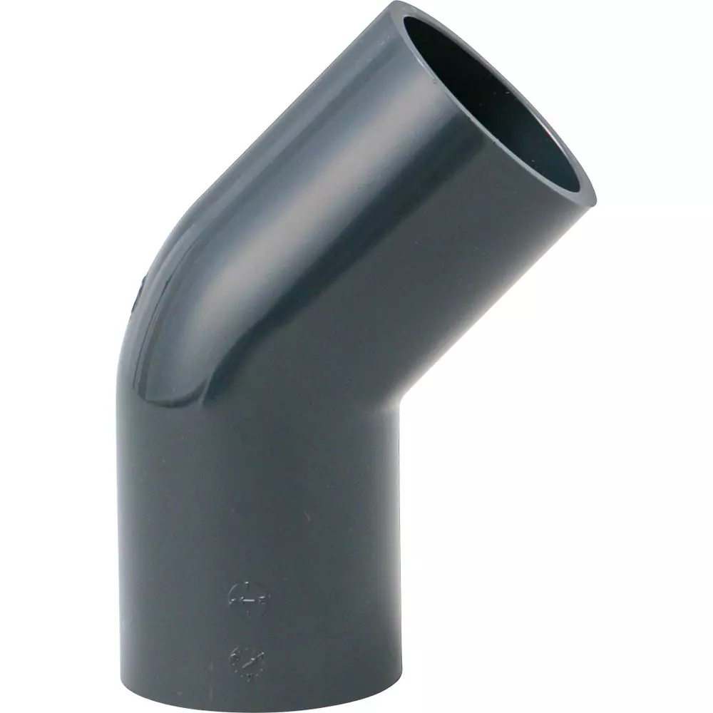 MonotaRO Elbow HI 45 ° Impact Resistant Rigid Polyvinyl Chloride Elbow 45 ° 40 mm Inner Diameter, 42159828