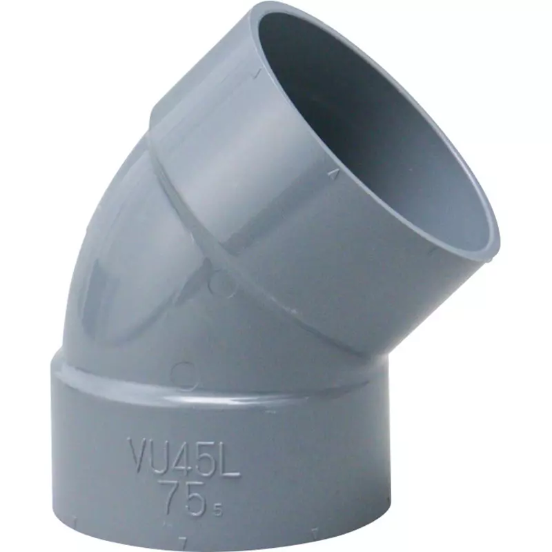 MonotaRO Elbow VU45 ° Rigid Polyvinyl Chloride Elbow 75 mm Inner Diameter, 41965727
