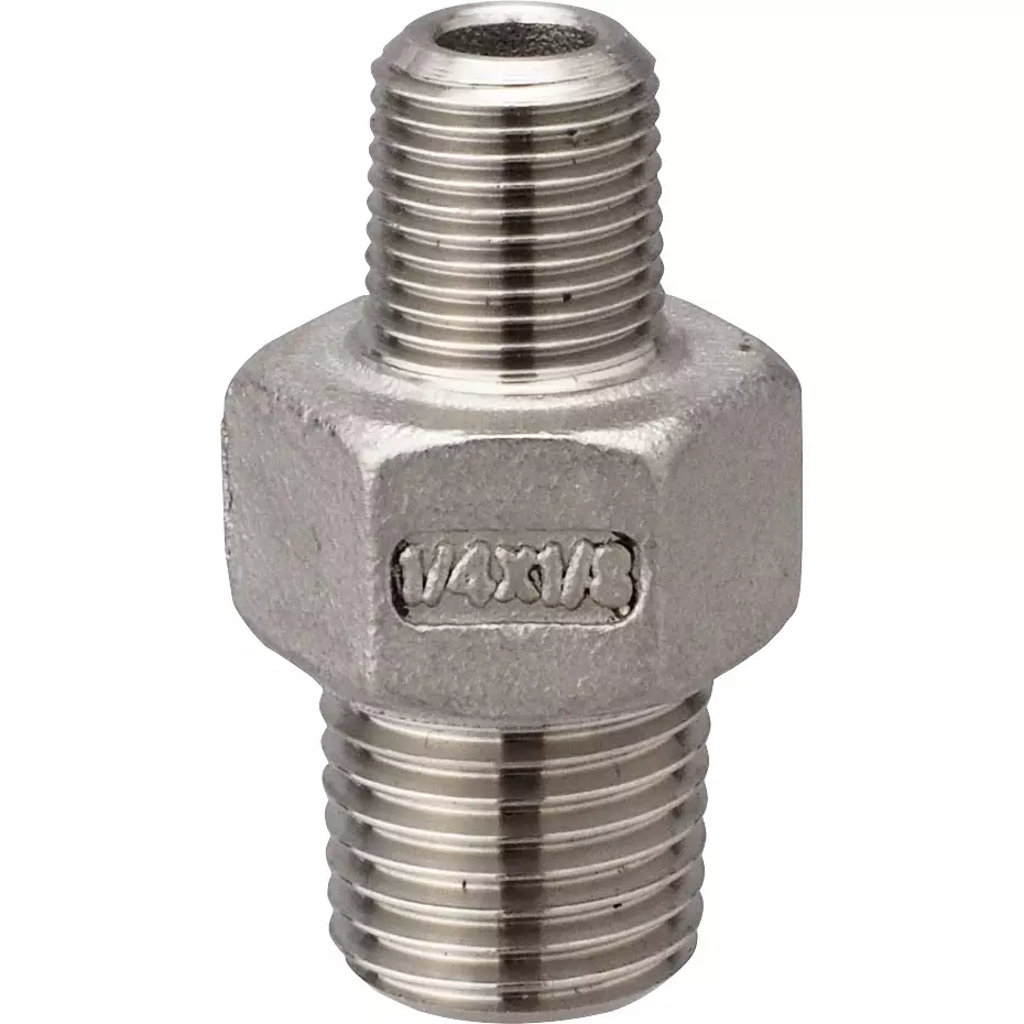 MonotaRO Reducing Hexagon Nipple Threaded Fitting Stainless Steel, 1/4x1/8