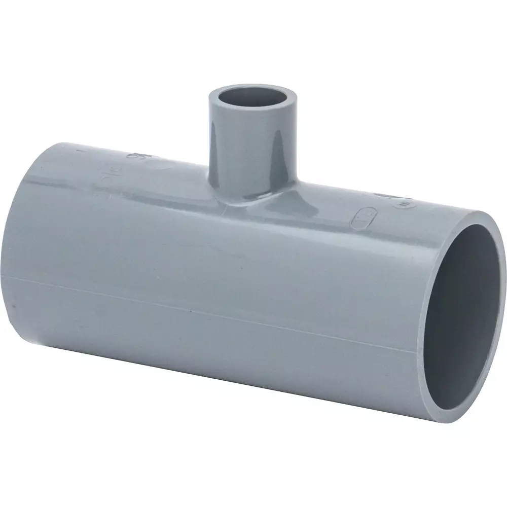 MonotaRO TS Reducing Tee Rigid Polyvinyl Chloride 50x16 mm Nominal Diameter, 39536587