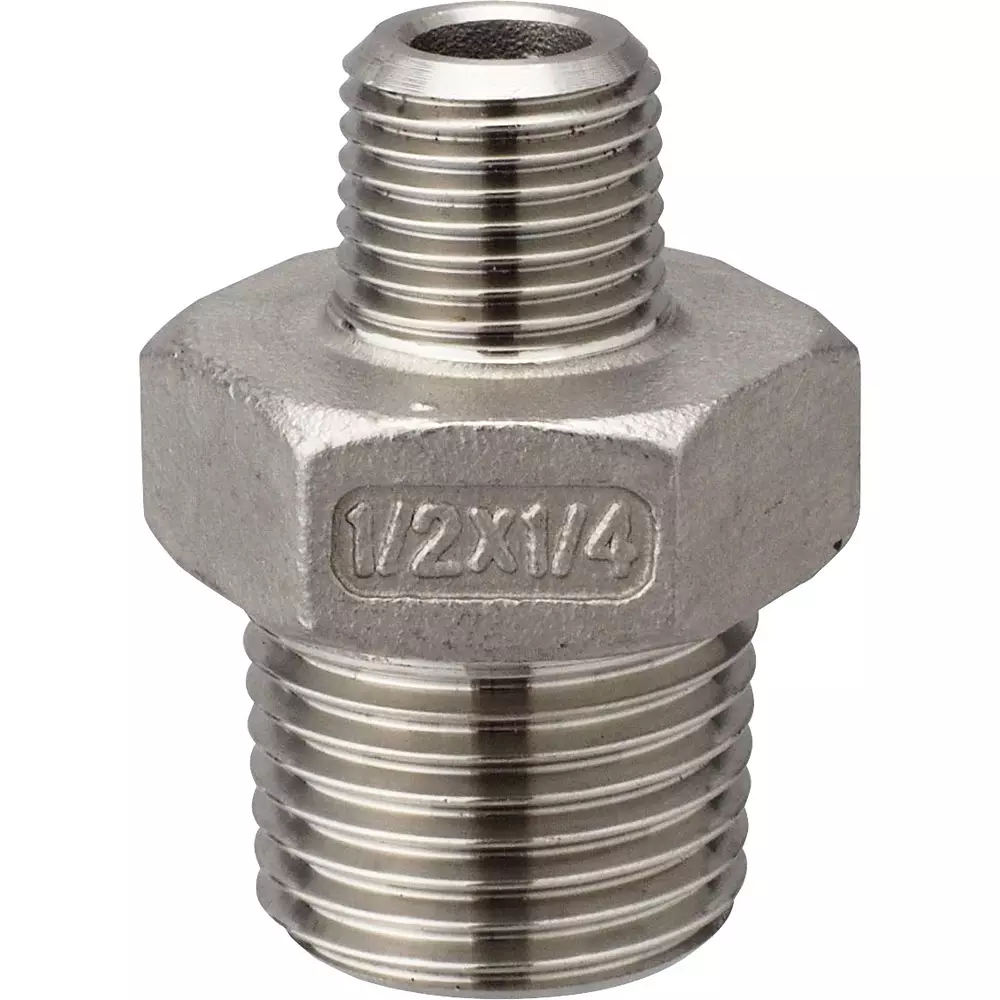 MonotaRO Reducing Hexagon Nipple Threaded Fitting Stainless Steel, 1/2x1/4