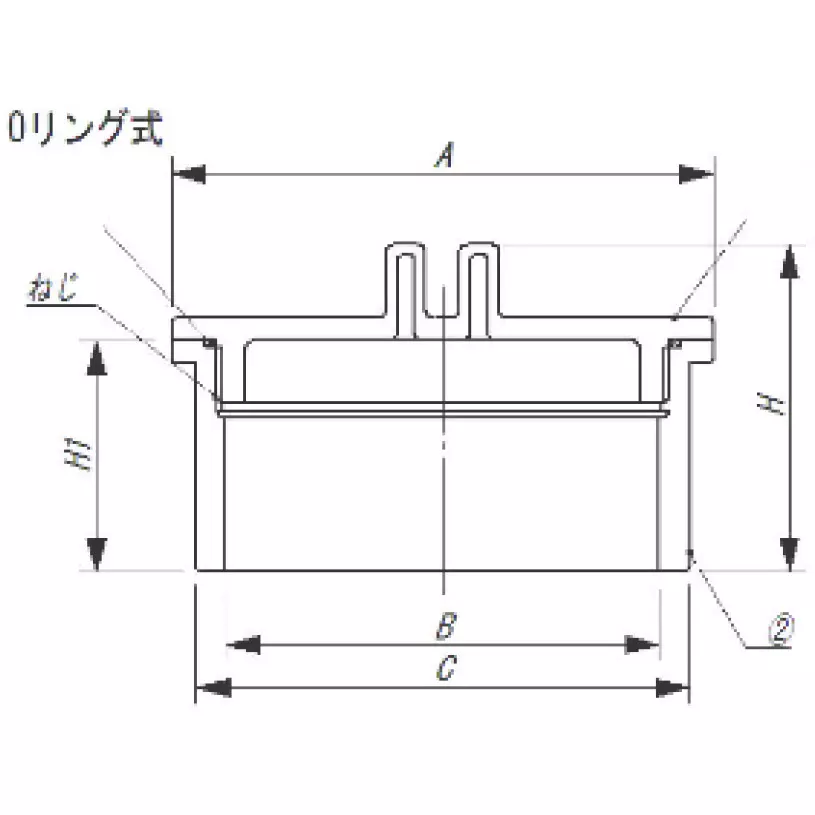 MonotaRO Dv Fitting Sewer Cleanout Cap (Body) PVC, (O-ring) EPDM 65 mm Nominal Diameter, 52577289