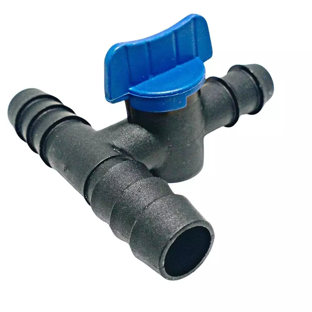 Kamal Agrotech PVC Black & Blue Drip Tee Connector 16 mm with Tap (Pack of 500)