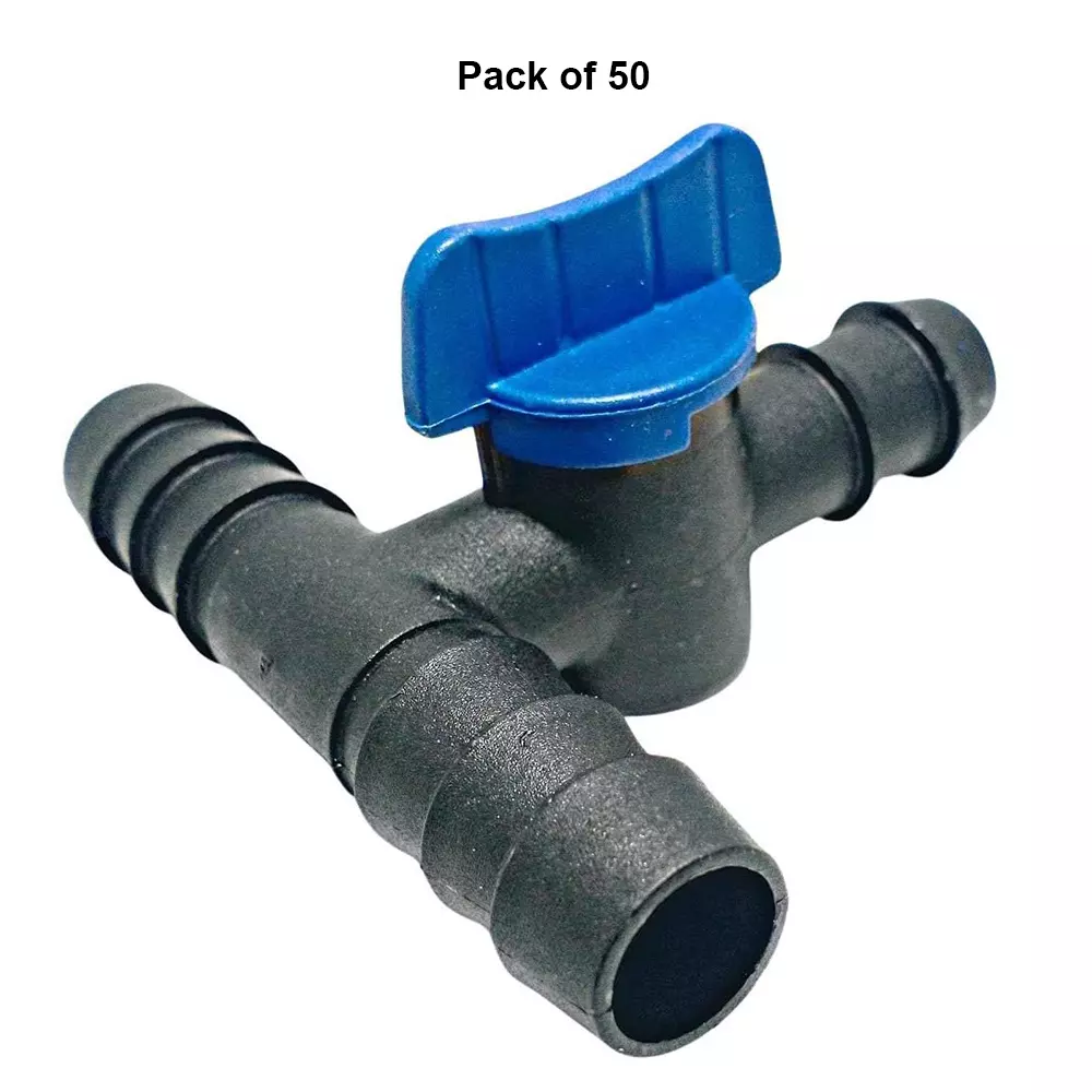 kamal-agrotech-16-mm-pvc-black-blue-drip-tee-connector-with-tap-pack-of-50