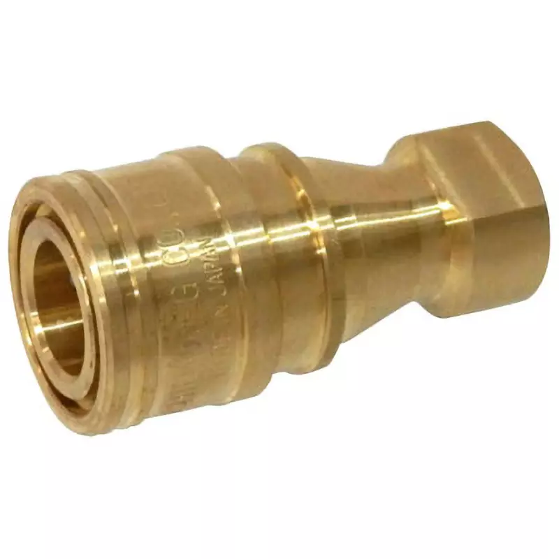 MonotaRO Brass Valve Type Medium Pressure Socket Coupler 5 Mpa Max. Operating Pressure, KS-1S-BSBM