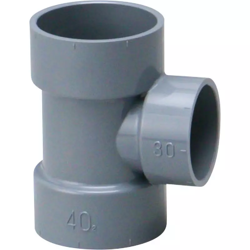 MonotaRO Reducing Tee Dv 90 ° Rigid polyvinyl chloride 40x30 mm Nominal Diameter, 41964318