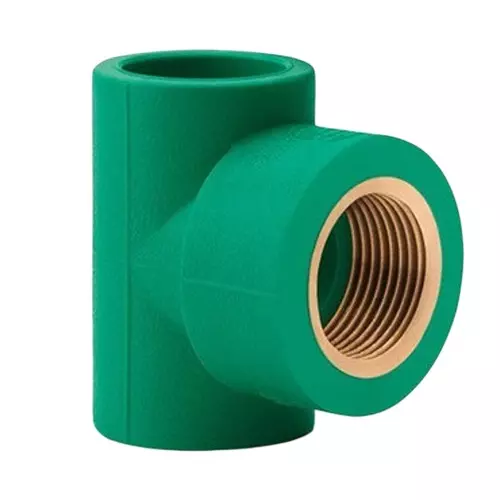 APL Apollo PPR-C Female Threaded Tee Brass 32 mm x ½ inch PN25 Green, PPRMB021532MM0V (Pack of 90 Pcs)