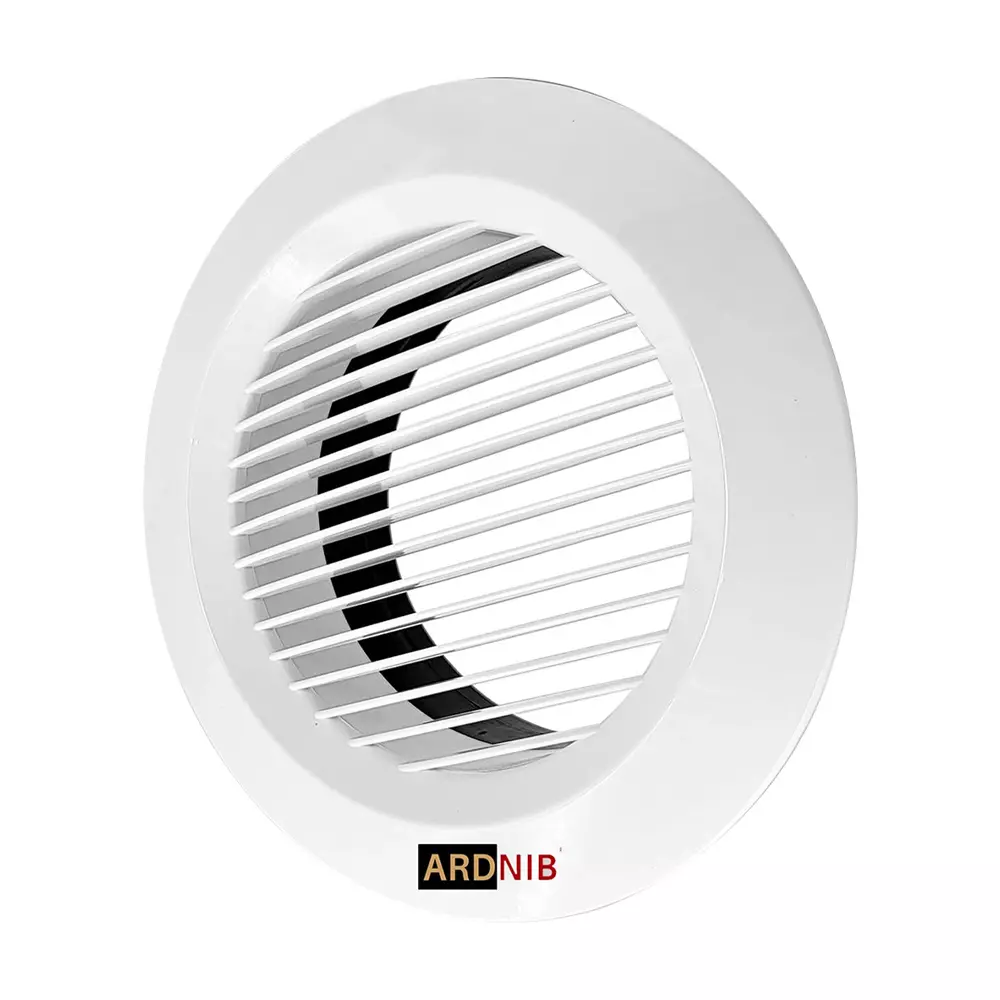 Ardnib Ventilation Ducting Hose Pipe Grill Vent Cover Black & White 4 Inch (100 mm) Diameter for Living Room, Bathroom & Kitchen, ARD-GRILL 4 INCH
